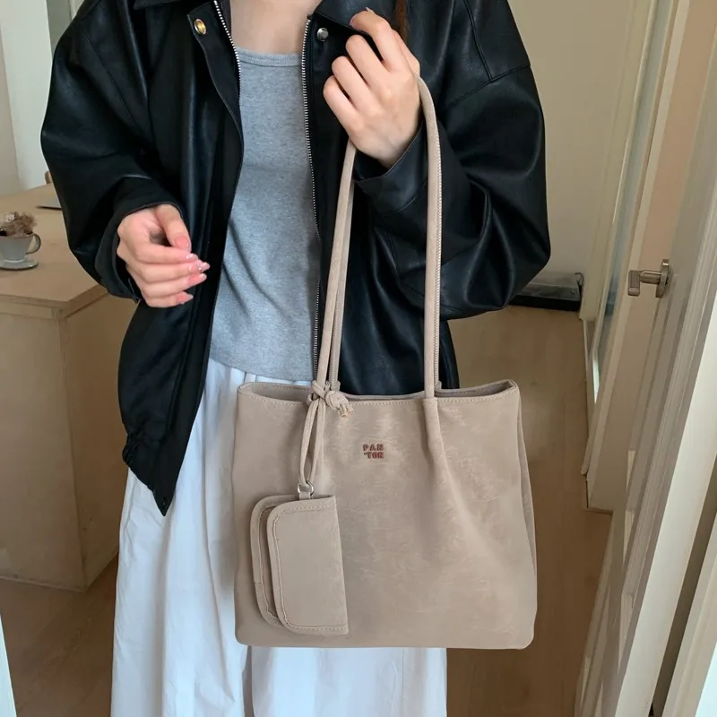 New Retro Large Capacity Women's Shoulder Bags 2026 High Quality Commute Underarm Bag Fashion Casual Concise Versatile Tote Bags