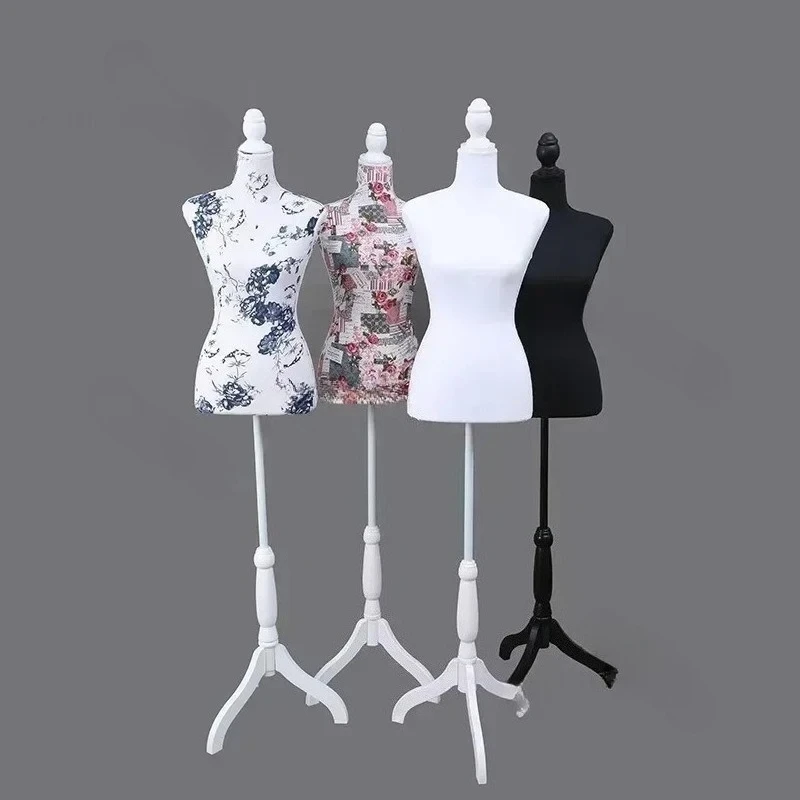 Can Be Pin Sewing Tailor Female Mannequin-PU Foam Plastic & Printed Linen Material for Clothing Design Model Display Stand FYMQ