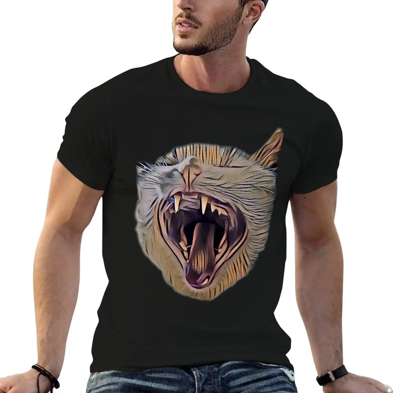 

Angry Cat; Screaming, Biting, Yowling, Attacking Funny Cat Design T-Shirt t shirts designer t shirt for man T-Shirt