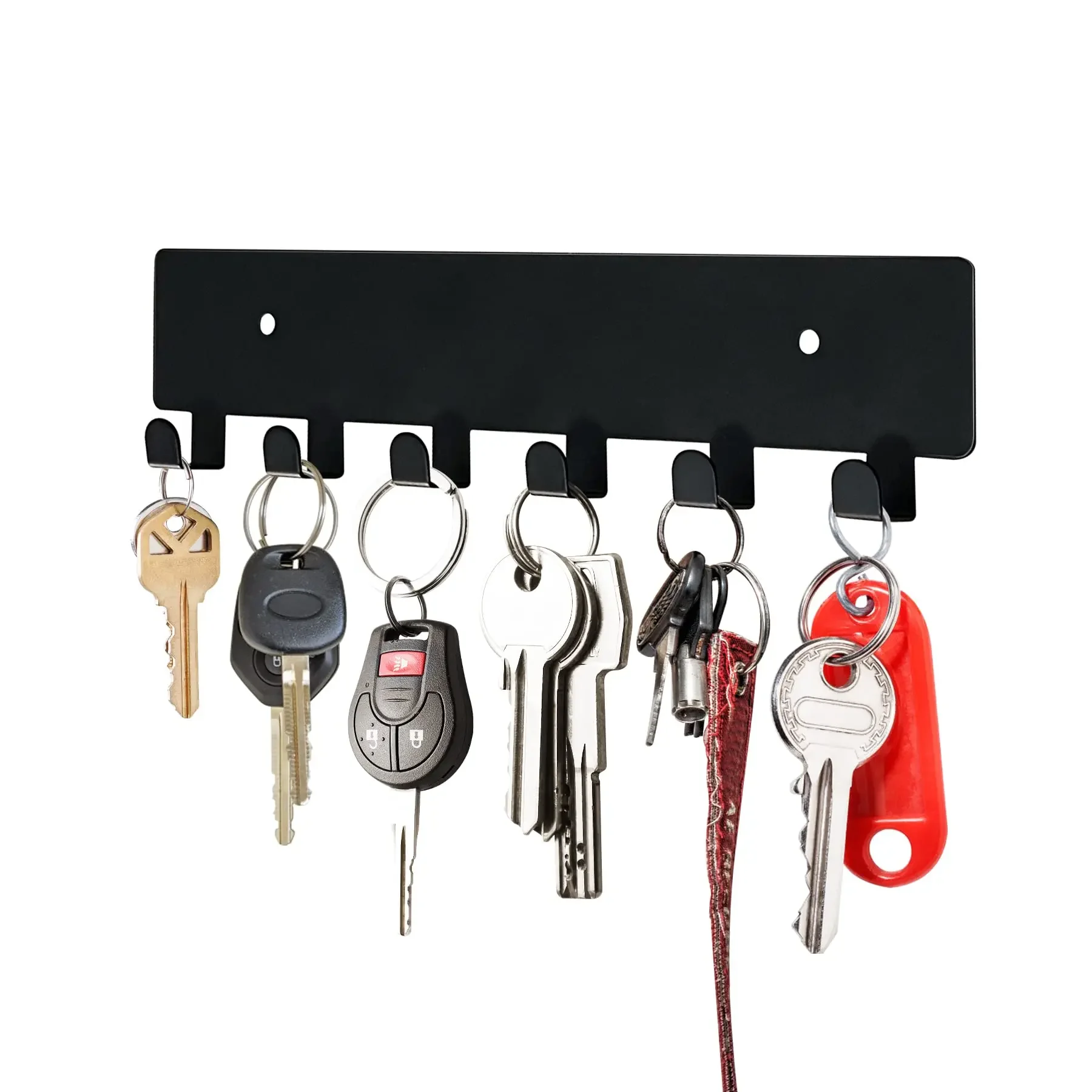 

1pc Metal Key Holder for Wall, Key Hooks with 6 Hooks, Wall Mounted Key Holder for Hallway, Self Adhesive Key Rack