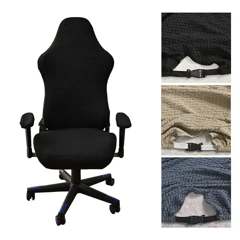 Elastic Fleece Jacquard Gaming Chair Cover Stretch Dustproof Seat Protect Cover Dustproof Office Computer Chair Cover