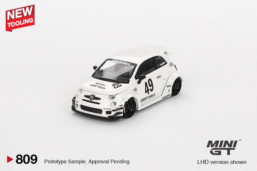 

MINI GT 1:64 LBWK Abarth 595 LB-WORKS x Abas Works Литая под давлением модель автомобиля