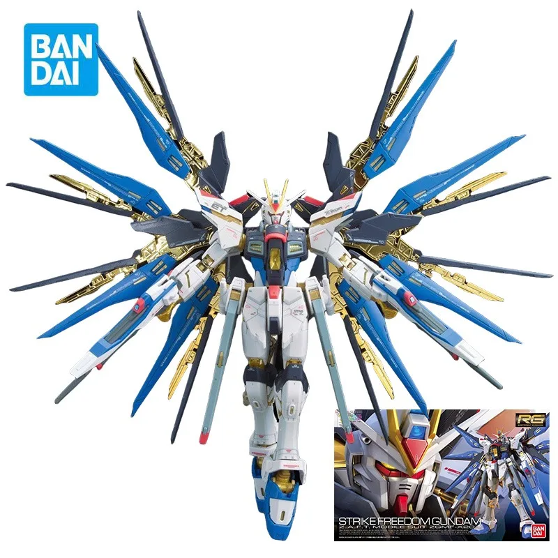 

BANDAI RG 1/144 ZGMF-X19A Strike Freedom Gundam Action Figures Mobile Suit Gundam SEED DESTINY Anime Model Kit Toys for Boys