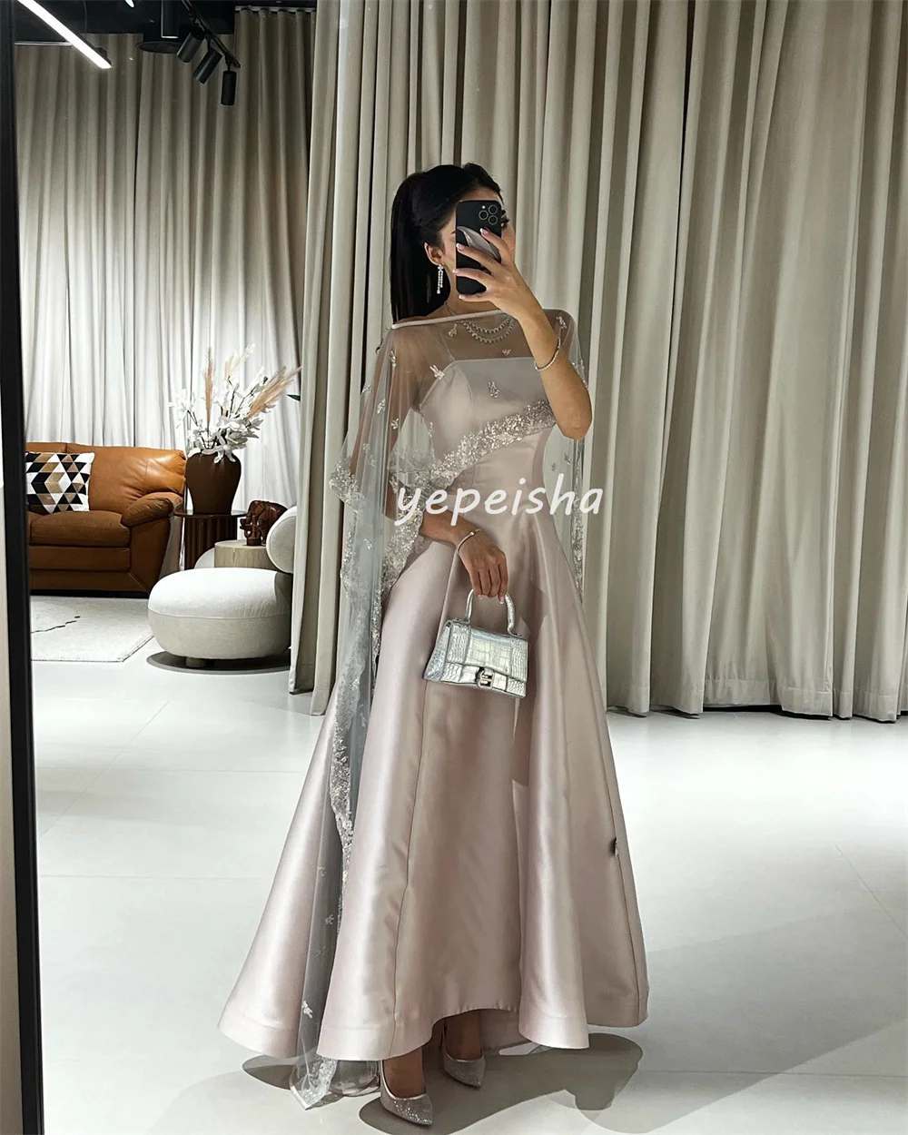 Customized Intricate Exquisite Pleat Applique Draped A-line Off-the-shoulder Long Dresses Bespoke Occasion Dresses Matching