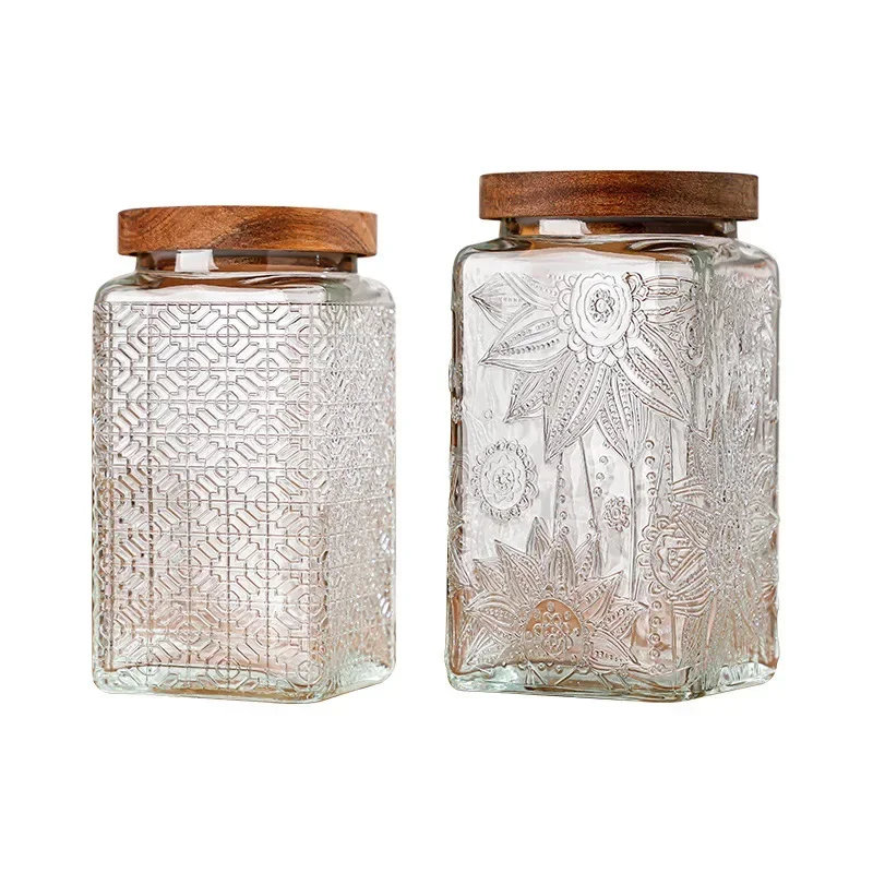 Glass Cans for Food Storage Containers Mason Jar Glass Pots Airtight Lids Useful Things for Kitchen Box Transparent Boxes Sealed