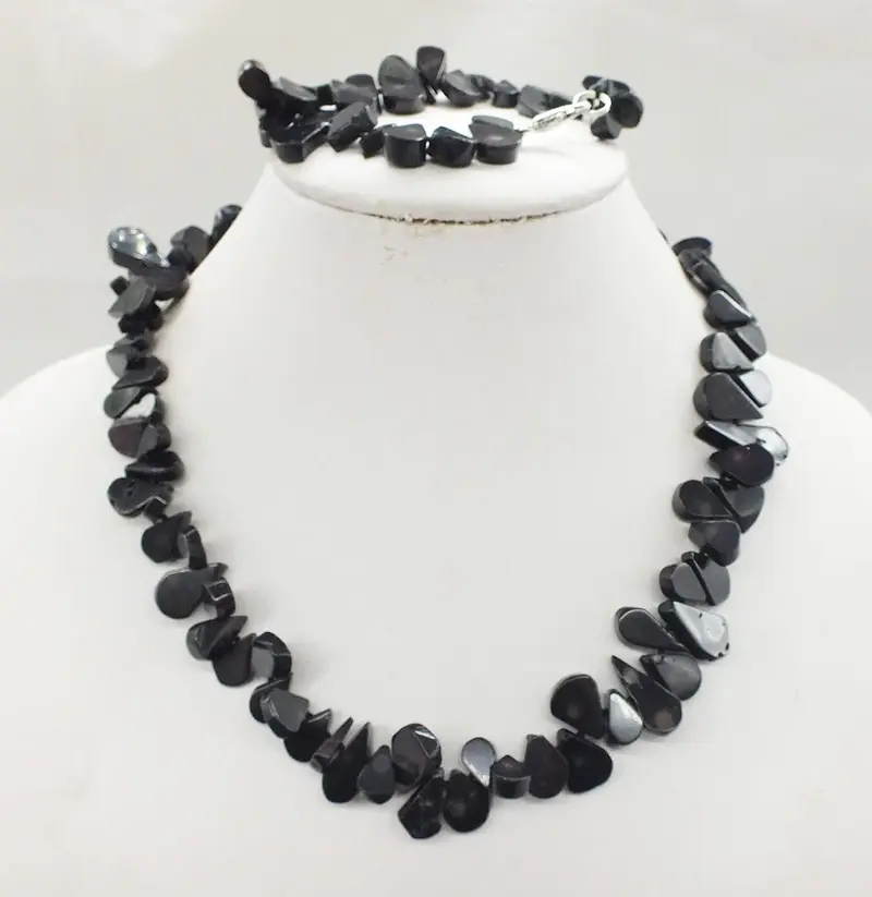 Imagem -04 - Colar Coral Preto para Mulheres 18 Pulseiras