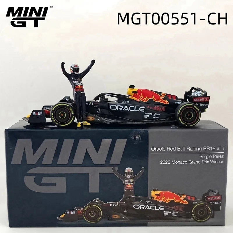 1:64 Perez F1 Red Bull with action figure No. 11 RB18 alloy die-cast miniature model, adult ornaments,boy toys,children's gifts