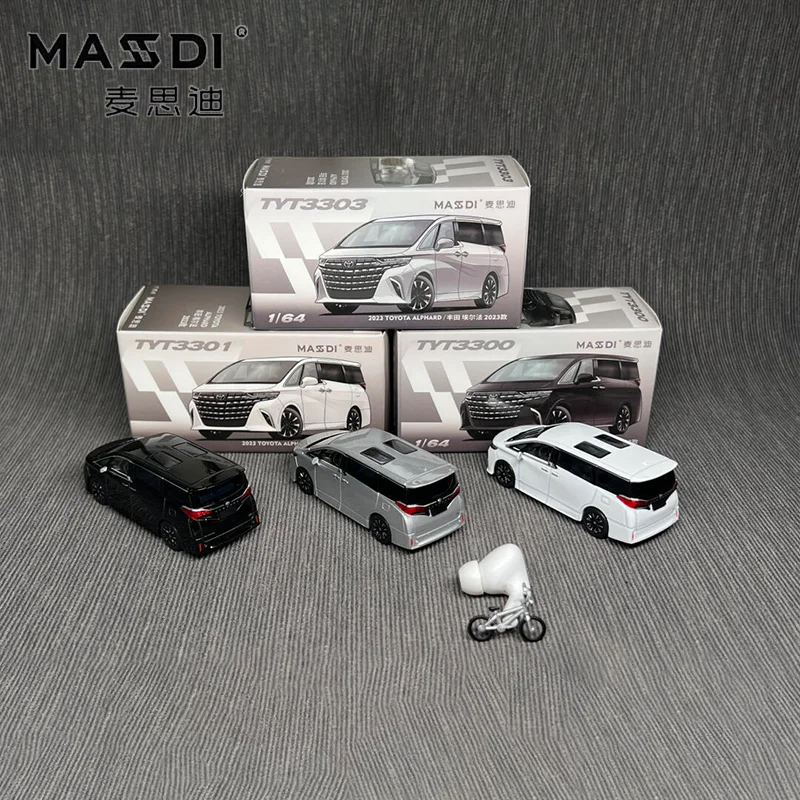 New Stock Masdi 1:64 2023 Toyota Alphard Mpv Simulation Alloy Miniature Die-Cast Car Model Custom Children'S Toy Collection Gift