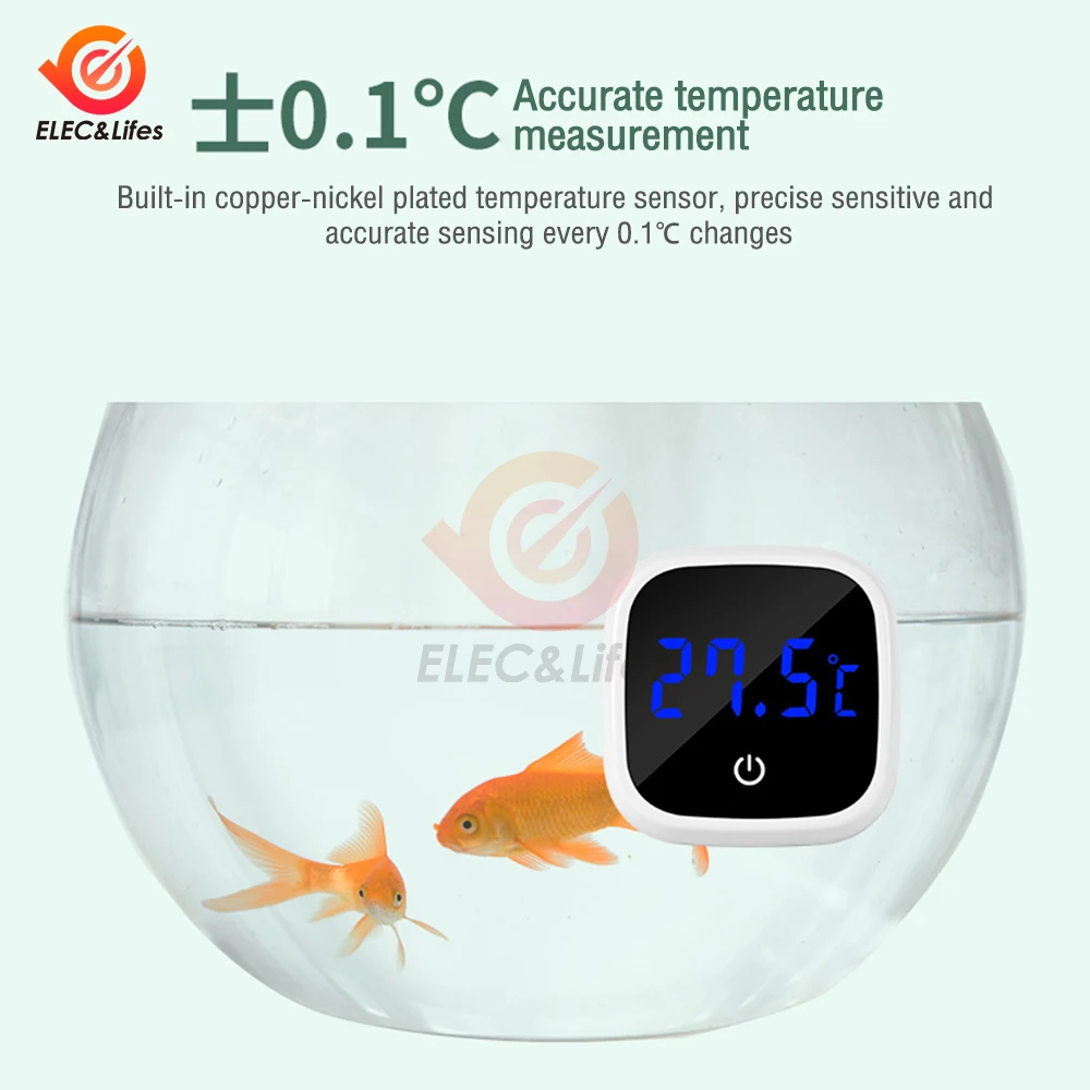 Fish Tank Thermometer High-precision Led Digital Display Electronic Aquarium Thermometer Tester Meter Gauge With Battery