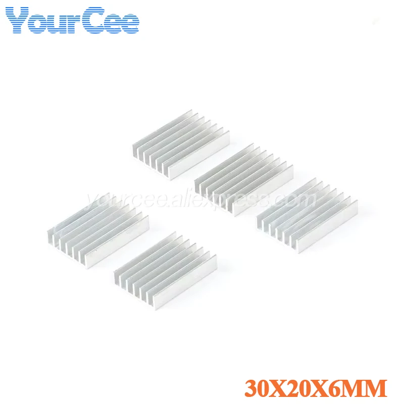 10pcs/1pc 30*20*6mm Heatsink Cooling Fin Aluminum Radiator Heat Sink for Chip, LED, Power IC Transistor, Module PBC 30X20X6mm
