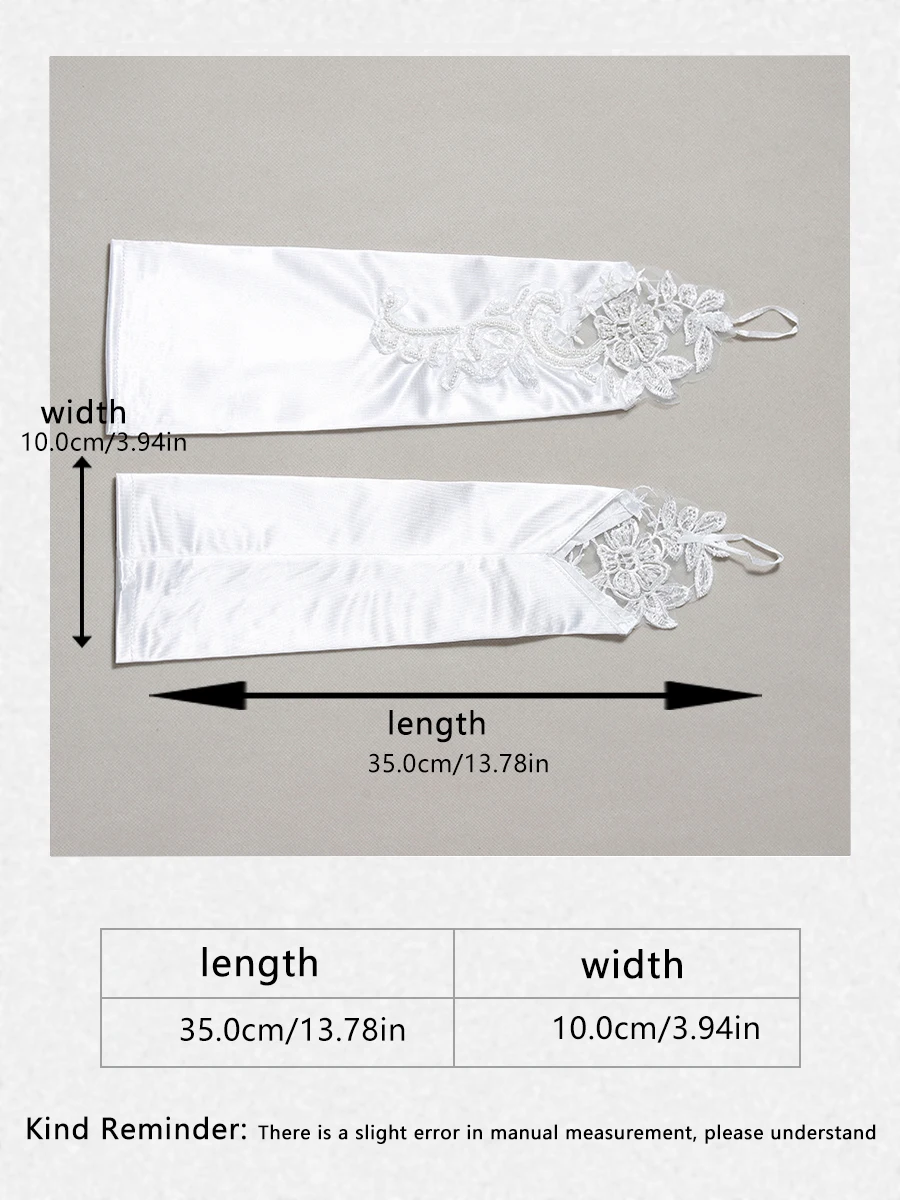 Wedding Bride Gloves Elegant Women\'s Fingerless Printed Elbow Length Wedding Gloves