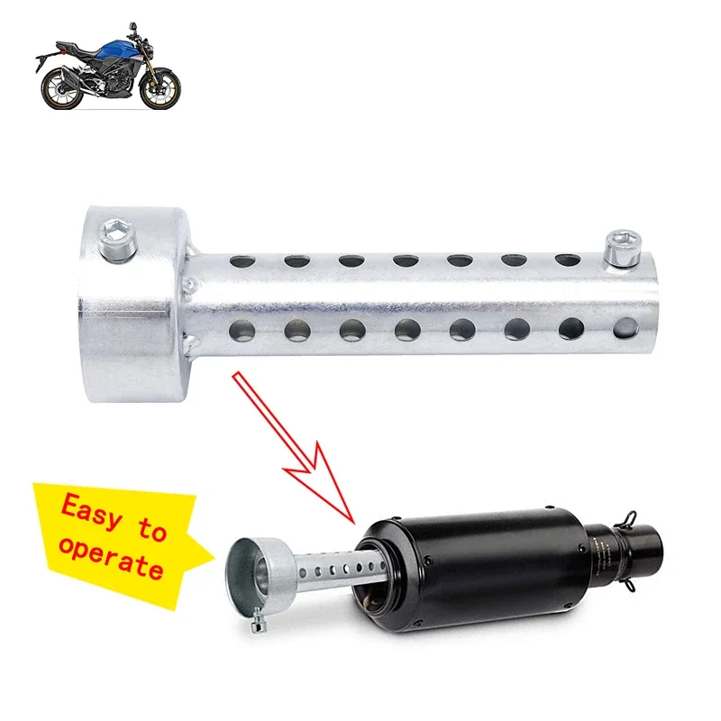 Universal Motorcycle Silver Exhaust DB Killer Muffler Baffle Insert Silver Noise Sound Eliminator 140X35/42/45/48/60MM