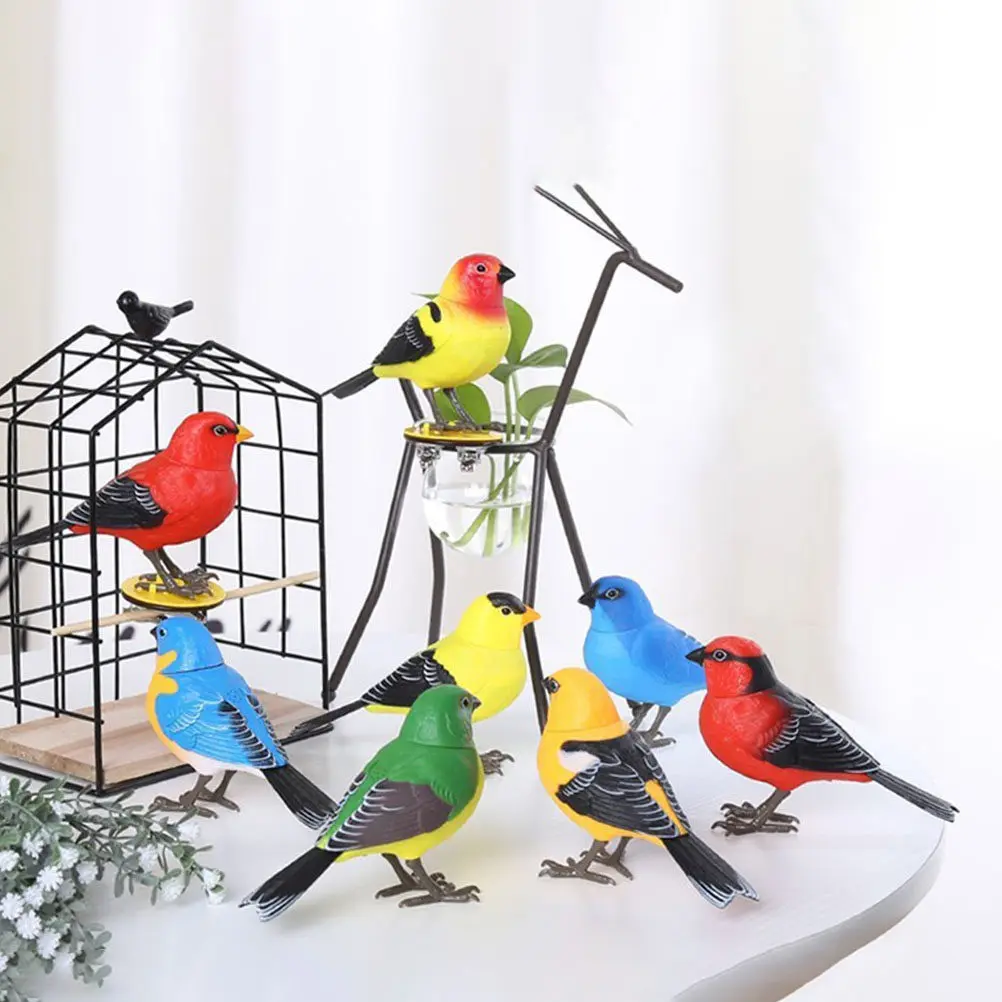 

Электрическая поющая птица с голосовым управлением, пластиковая игрушка, простой дизайн, украшение для дома и офиса, интерактивная забавная птица-симулятор