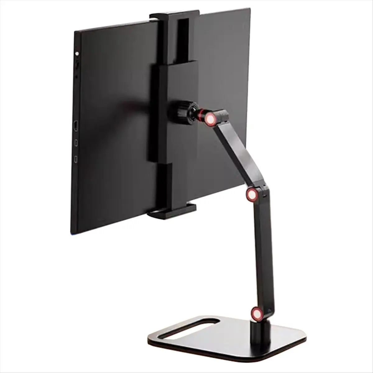 HITL Portable Monitor Holder Tablet Stand Adjustable Portable Monitor Desktop Clamp Stand