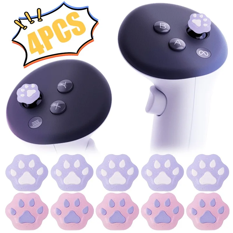 4PCS Joystick Caps for Meta Quest 2/3/3S Pico4 Anti-Skid Rocker Caps VR Controller Sleeves Rocker Cover for Meta Quest Protector