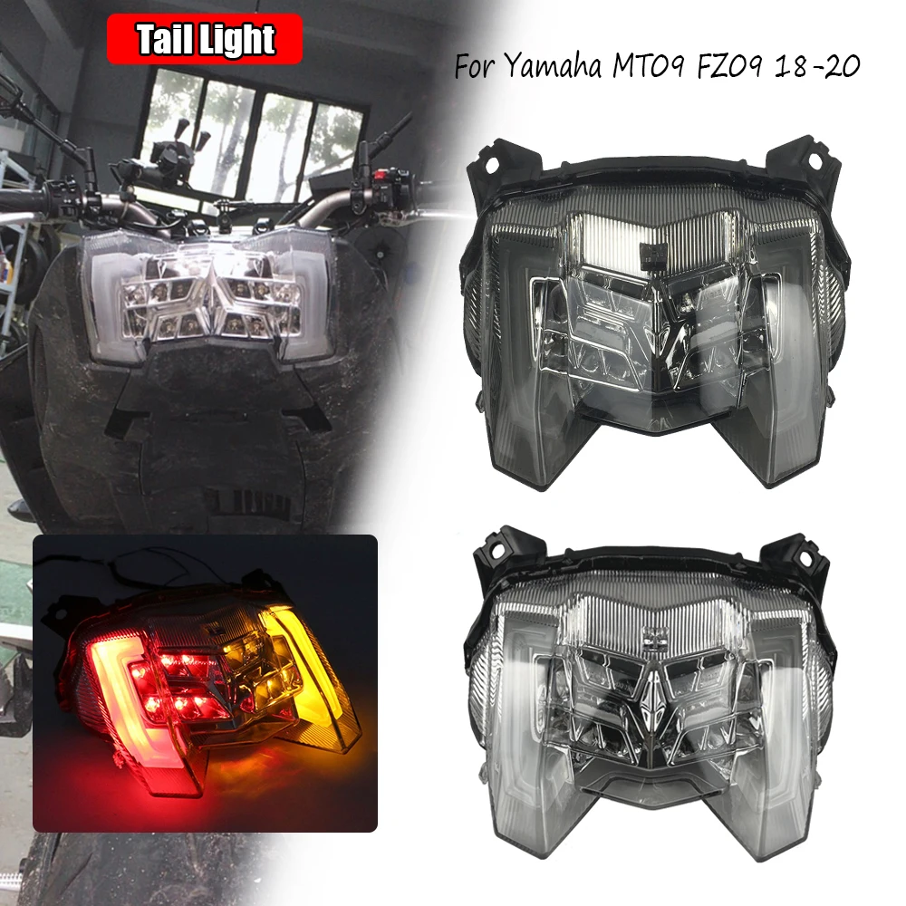 For Yamaha MT09 FZ09 MT FZ 09 2020 2019 2018 2017 Tail Light Taillight LED Integrated Lights Stop Brake Blinkers Turn Signals