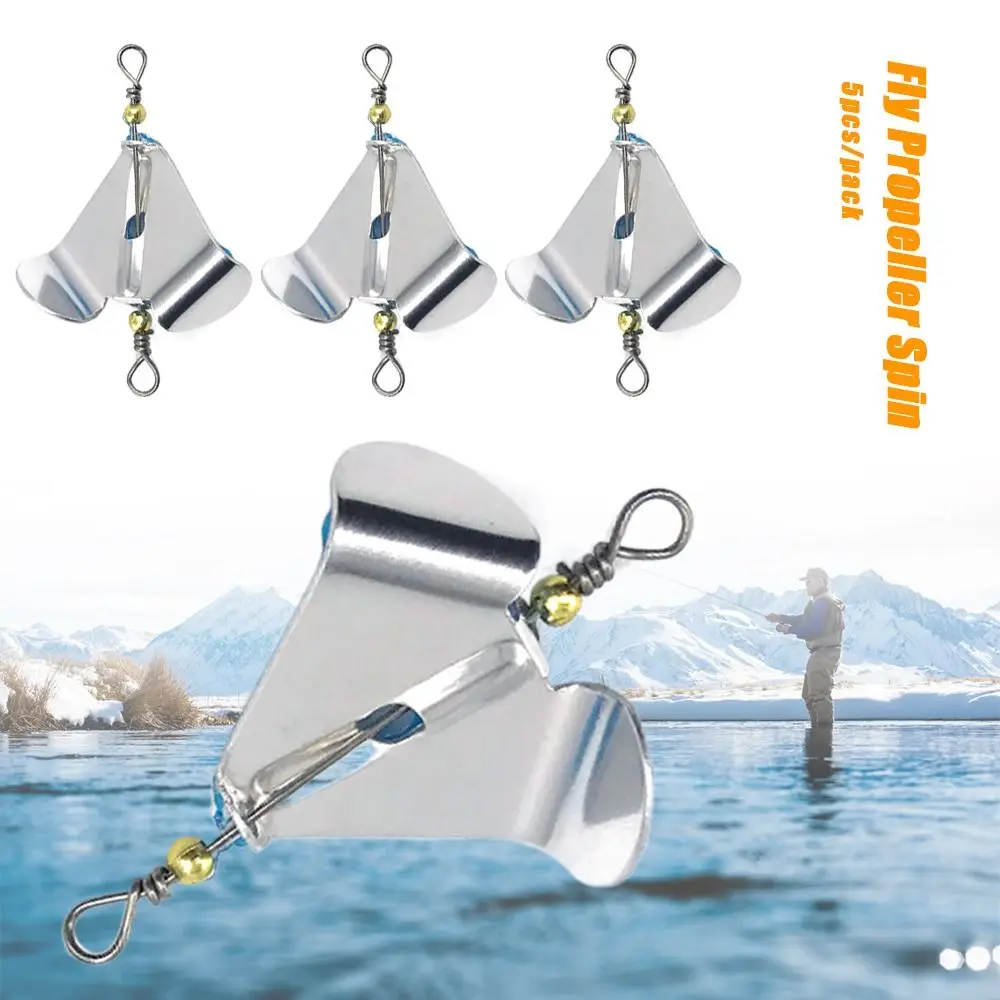 5PCS Fly Propeller Spin Plug Casting Topwater Fishing Lure Blades Stainless Steel Custom Spinnerbait Blade Fishing Spinnerbait