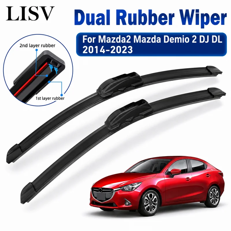 Front Wiper Blades For Mazda2 For Mazda Demio 2 DJ DL Windshield Windscreen Window 22in+17in 2014-2023 2022 2021 2020 2019