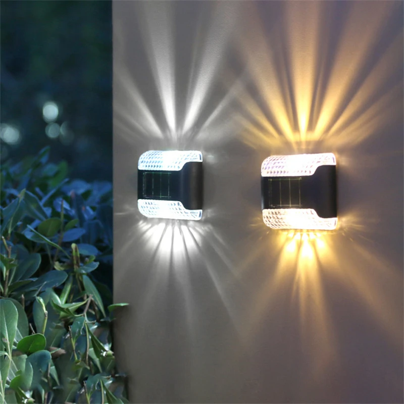 Solar Up And Down Wall Lights;Outdoor Waterproof LED Step Light;Solar Fence Lights For Outdoor Yard Garden Lawn Patio Courty