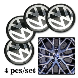 4Pcs 56mm Car Wheel Stickers Center Hub Cap Car Emblem Badge Decal For Volkswagen GTI R-Line R Polo T5 Golf Passat Scirocco