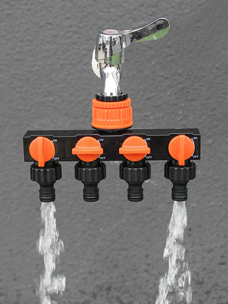 Kraanconnector Tuinaccessoires Waterverdeler 4-weg besproeiingsbenodigdheden Irrigatiefittingen Gereedschapslang Splittersysteem Thuis - afbeelding 2