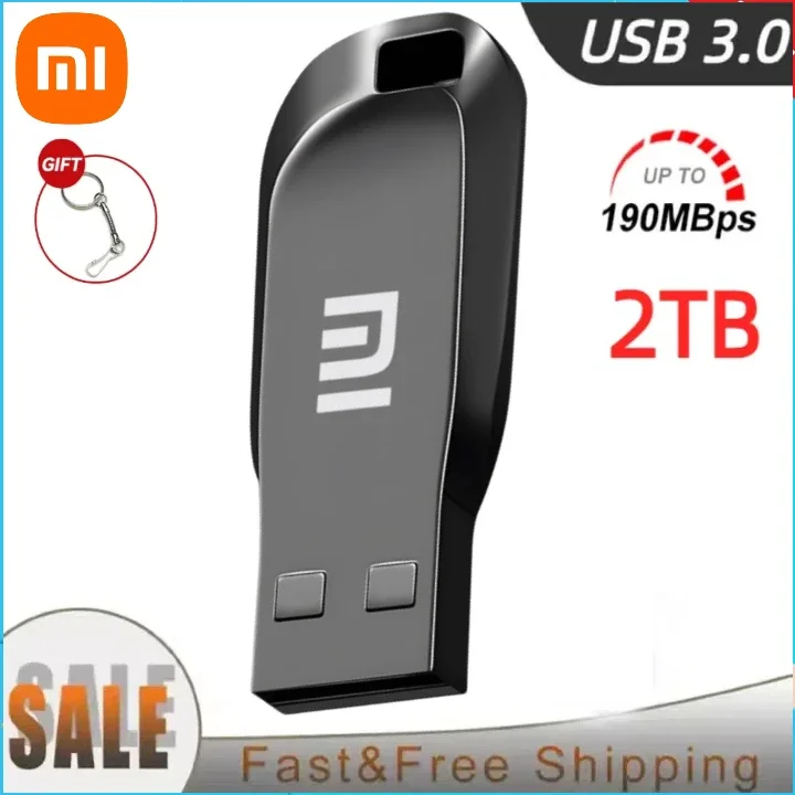 Mijia Xiaomi Metal 2TB USB Disk Flash Drive USB3.0 High Speed File Transfer 1T Ultra-large Capacity Waterproof Memoria USB Stick