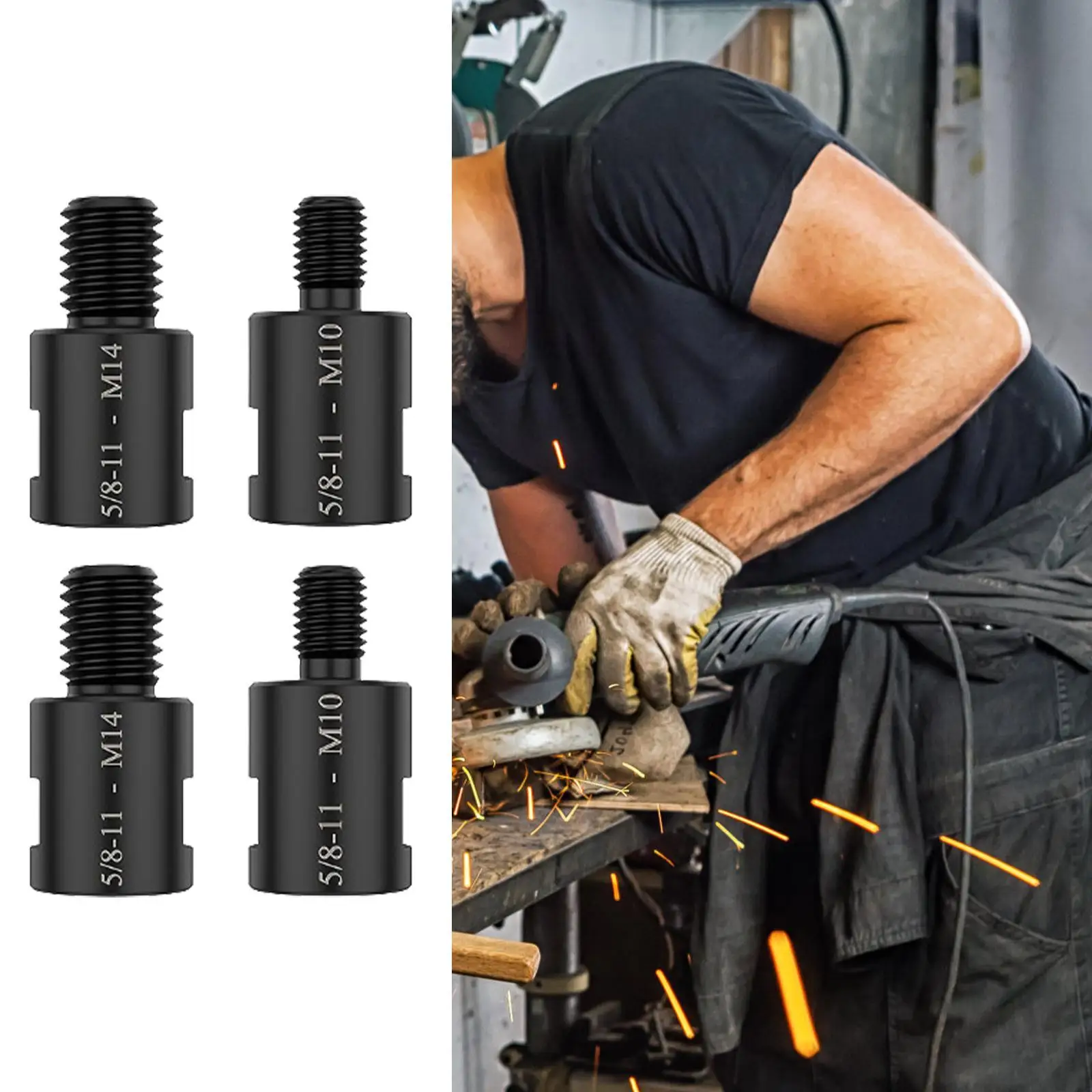 4x Angle Grinder Converter Adapters High Carbon Steel Conversion Shaft