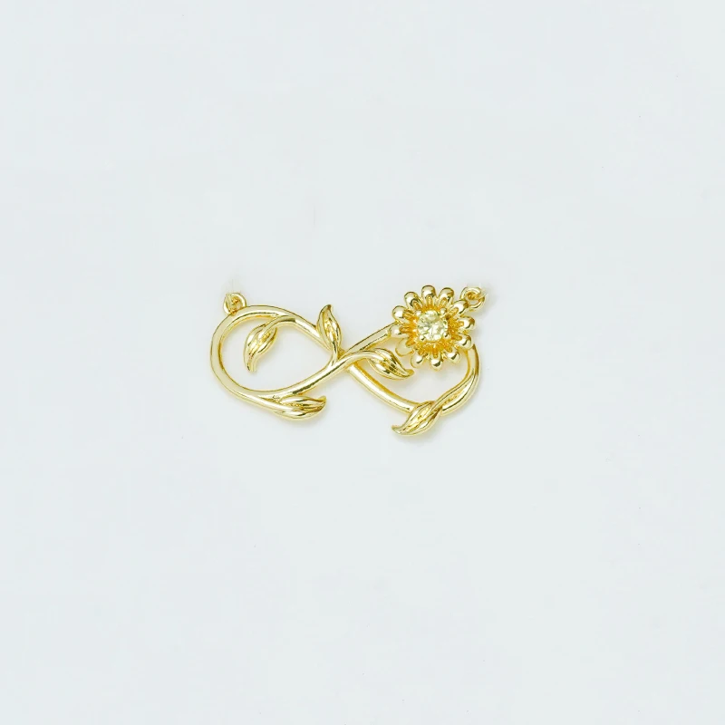 

5 шт., циркон с медным покрытием, фигурка 8, разъем для банта, браслет «сделай сам», ожерелье, подвеска, цветок, бабочка, крест, ювелирные аксессуары