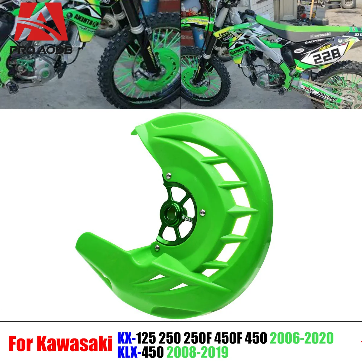 For Kawasaki Motorcycle KX125 250 KX250F KX450F KXF250 450 KLX450 Precision-Made the CNC Front Brake Disc Guard Protector Cover