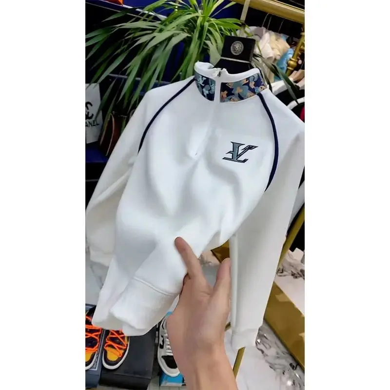 트렌디 브랜드 다용도 남성 가을 겨울 지퍼 스웨터 캐주얼 루즈 긴팔 풀오버