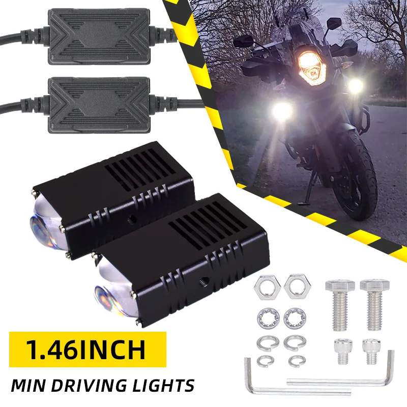 SENLO Motorcycle Mini Driving Light Dual Colo for Headlight Auxiliary Spotlight Lamp ATV Scooter Moto Fog Light Accessories 12V