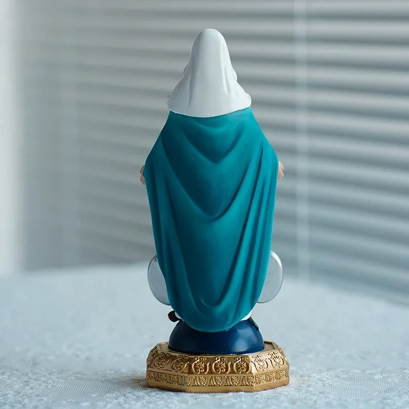 

20.3CM High Classical Silver Medal Stall Figure Ornament Gift Decoration Resin Handicraft Objet Religieux Catholique Presépio