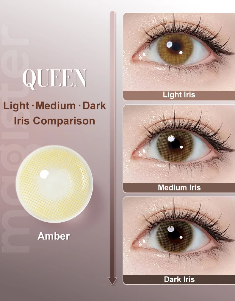 (0.00~-8.00) MAGISTER Queen Naturfarbene Kontaktlinsen mit Dioptrien, Farbige Kontaktlinsen für Make-up, 6 Monate – Detail 5