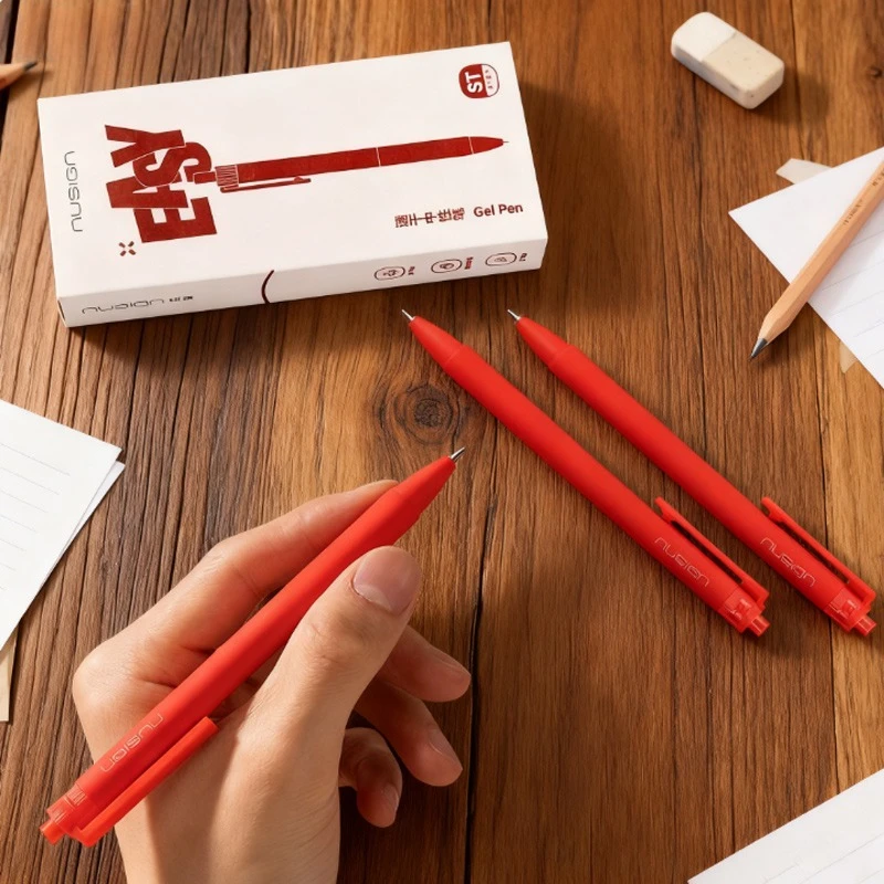 12pcs Push-button Gel Pen Quick-drying Not Easy To Smudge Easy To Carry for Teachers Annotate Students Mark Write Office Records