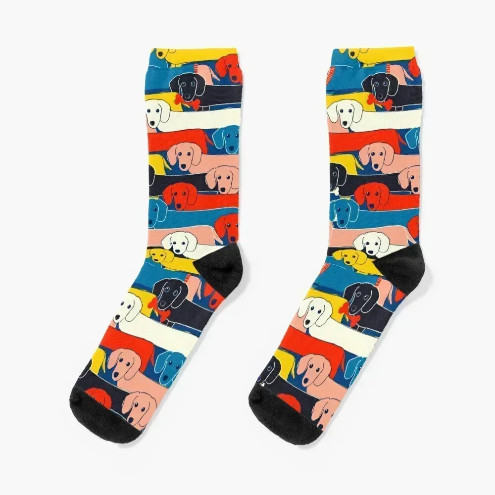 

COLORED CUTE DOGS PATTERN 2 Socks gift hiking floral valentine gift ideas Socks Women Men's