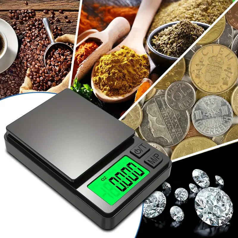 Precision Pocket Scale 1000g X 0.01g - เครื่องชั่งดิจิตอลกรัมอาหารเครื่องประดับออนซ์/ธัญพืชพร้อม Backlit LCD - Mini Scale สําหรับการเดินทาง