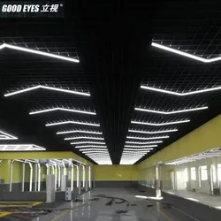 DIY Customized Led Ceiling Lamp Hexagon Arrow Shape Inspection Garage Detailing Light for Workshop Gym Office Barber Shop