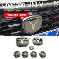 For Changan UNI-V UNIV UNI-T CS75 Plus Decorative Car Head 7pcs Logo Cover Sticker Modified Cars Emblems Tuning Parts Accesorios