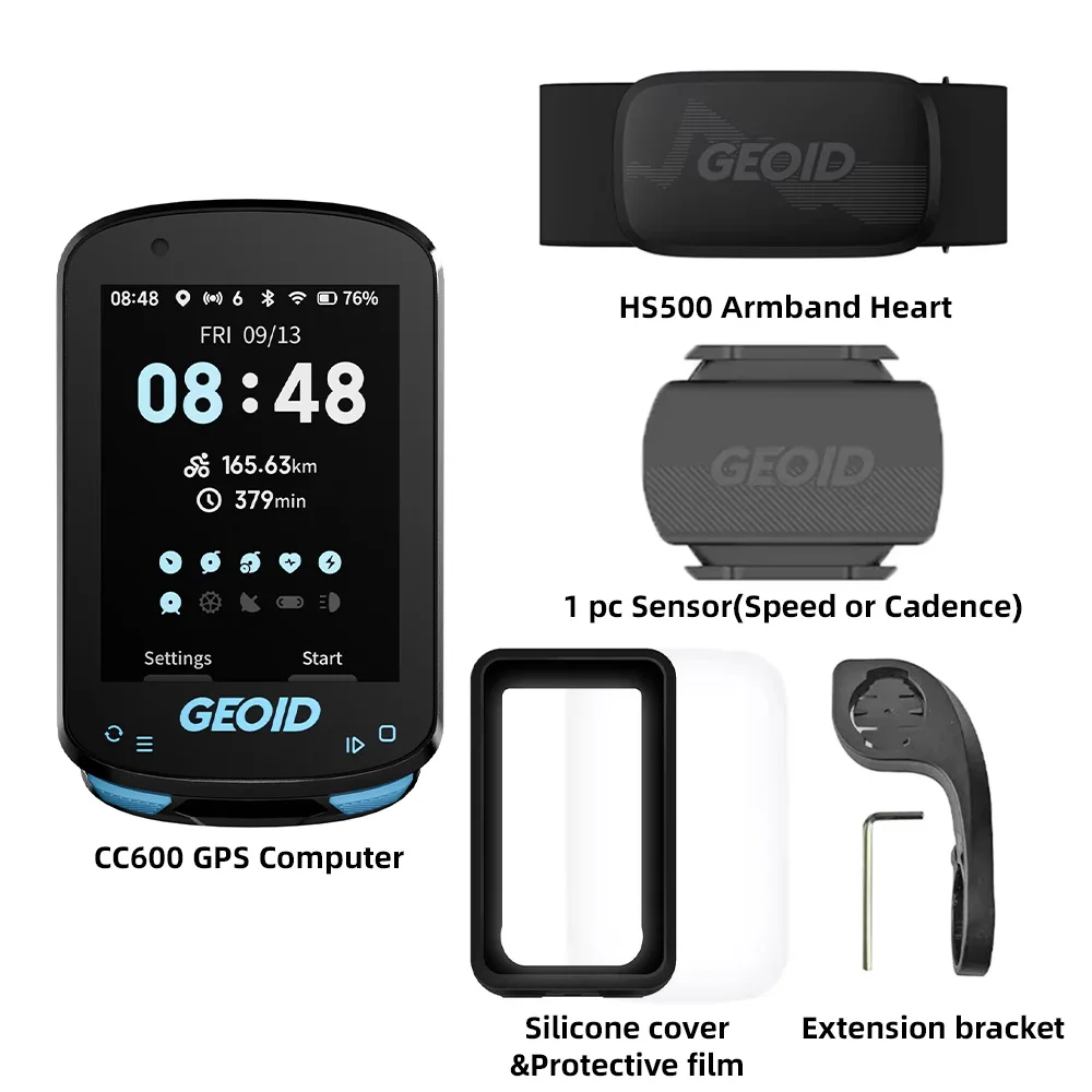 GEOID CC600 Kleurenscherm Fietscomputer Slimme navigatie GPS Draadloze fietssnelheidsmeter WIFI ANT+ 11 talen Fietsen Kilometerteller