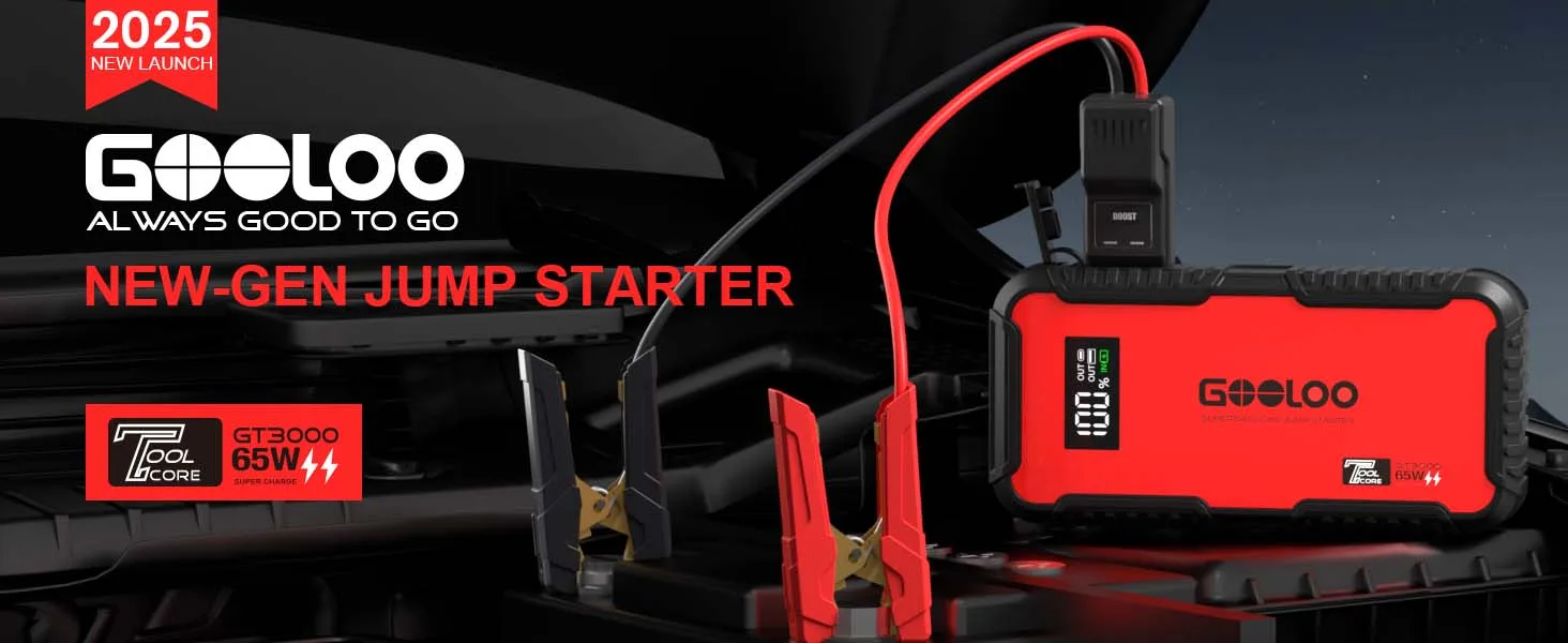 GOOLOO GT3000 Auto-Starthilfe Powerbank 12000mAh Tragbares Ladegerät Booster 12V Auto-Startgerät Notfall-Batterie-Starter – Detail 11