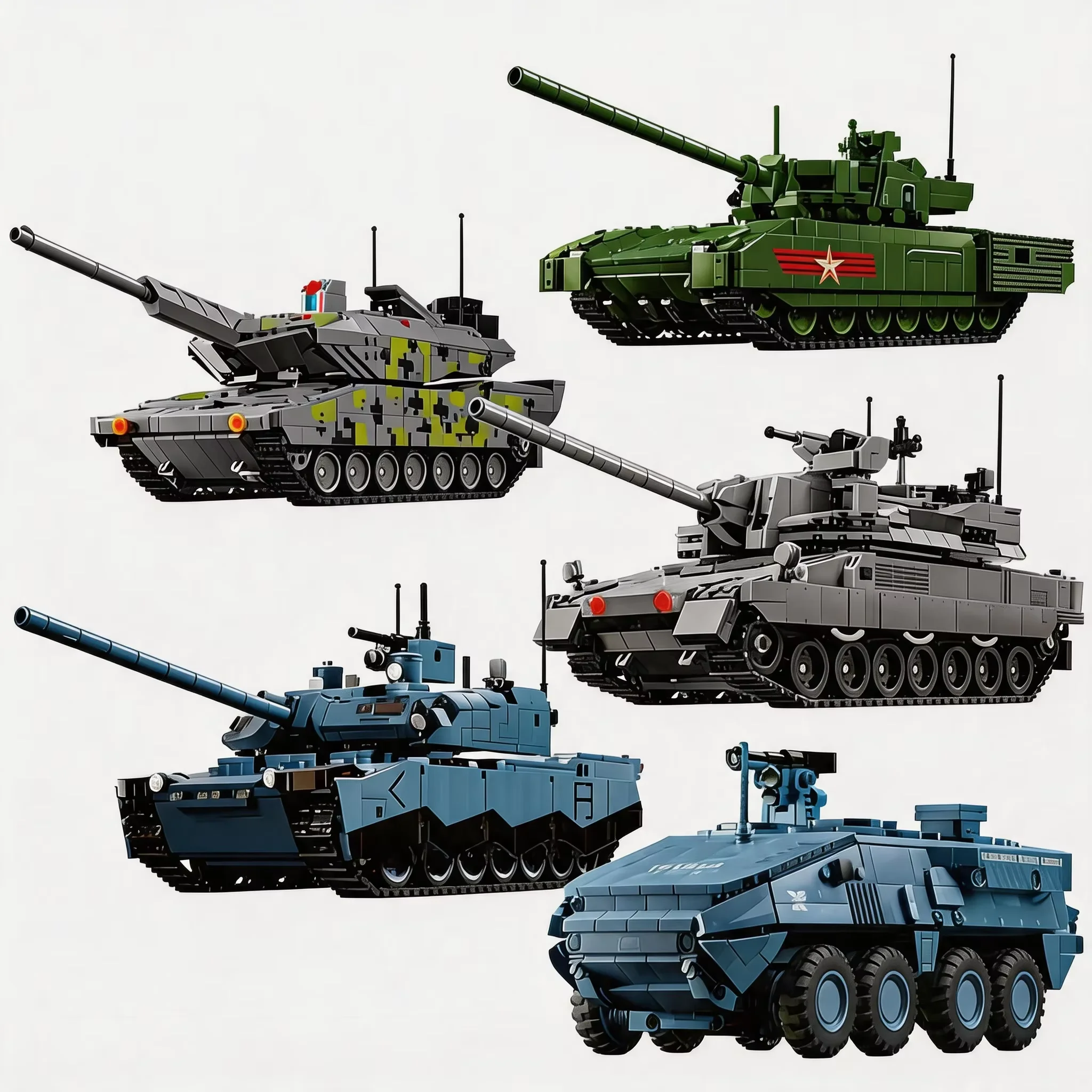 

WW2 Military Tank Building Blocks Set, MOC Armored Vehicle Model, ABS Bricks Toy for Kids & Adults Boys Gift