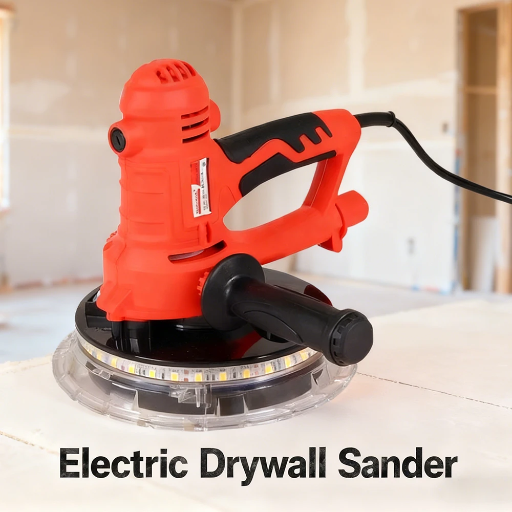 Electric Drywall Sander 1250W Wall Grinder Dustless Wall Sanding Machine Wall Putty Sander Self-absorbing Wall Polishing Machine