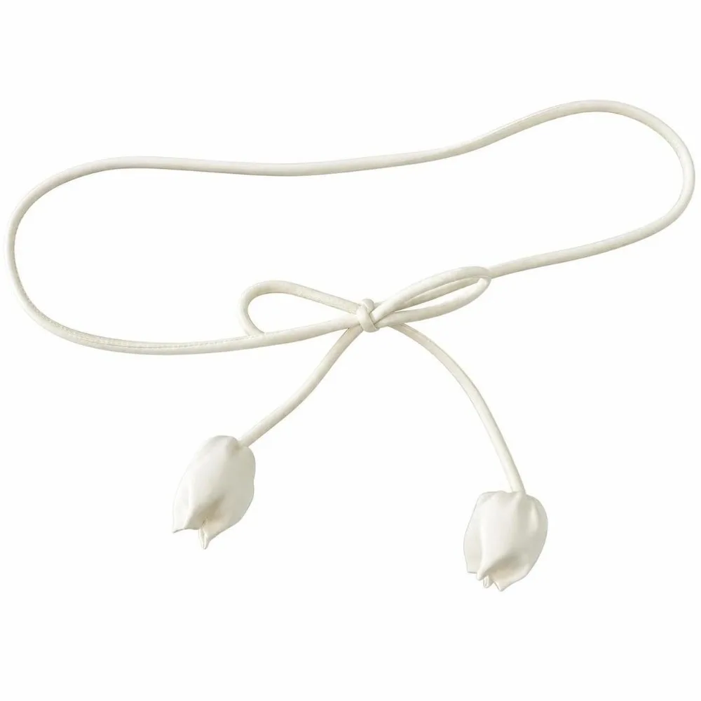Stylish Cloth Tulip String Waist Belt Soft Fabric Handmade Dress Belt Tie Up High-End Waist Rope Sweater Strap