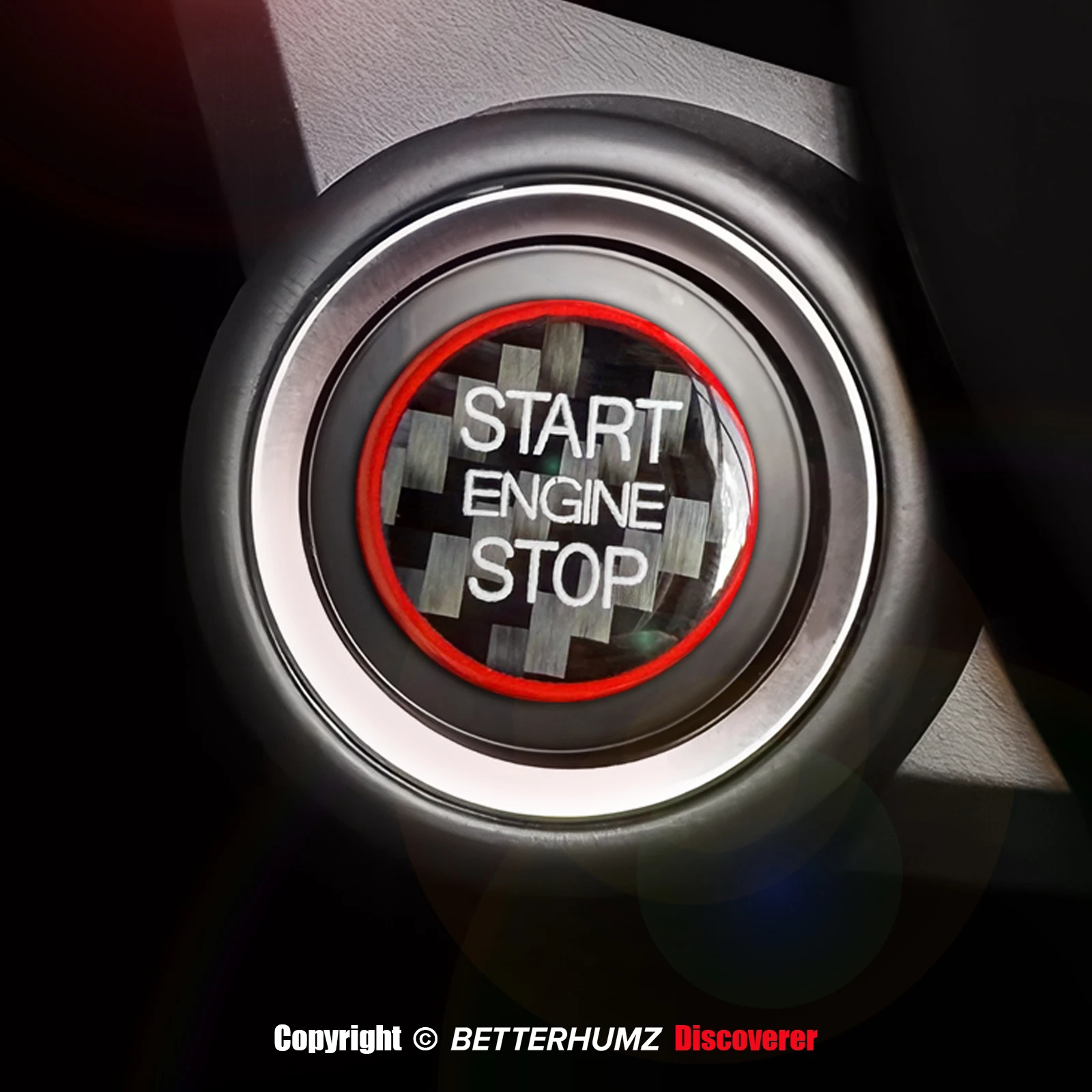 Engine Start Stop Button Cover Trim Sticker For Alfa Romeo Giulia Stelvio Real Carbon Fiber Car Interior Tuning Accessories