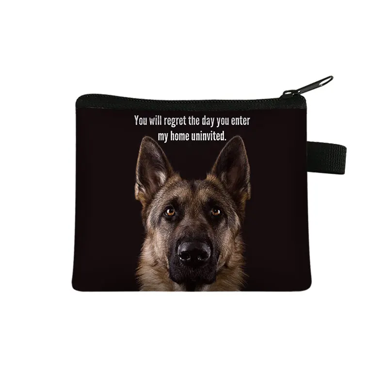 Münze Tasche Hund Tier Druck Münze Halter Mädchen Junge Kreditkarte Tasche Brieftasche Deutsch Shepherd / Husky Hund Geldbörse damen Einkaufstasche