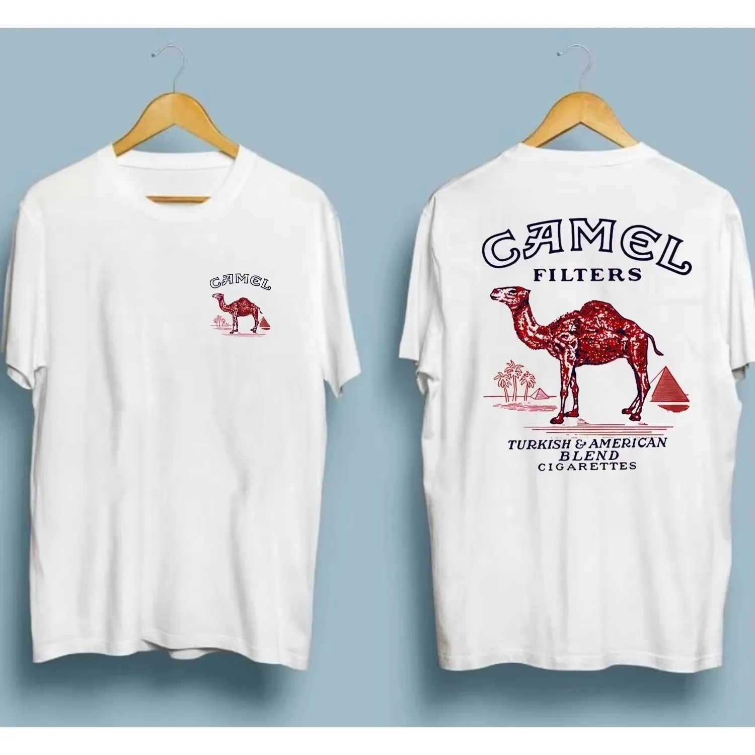 Camel Cigarette Pyramid Classic Graphics Cotton T-Shirt 2026 New Style Tough Guy Men's and Women's Fashion Streetwear T Shirt