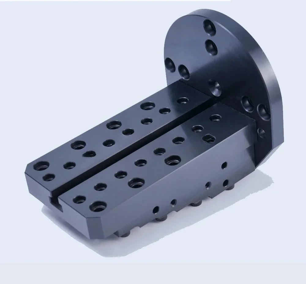Four-axis bridge plate unilateral L-plate with T-slot self-centering vice