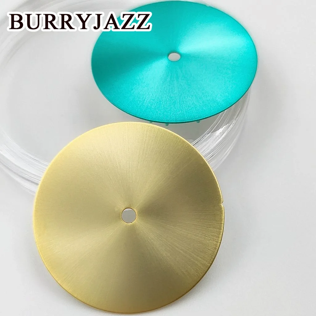 BURRYJAZZ 28.5mm No Logo NH35 NH36 Watch Dials Black Silver Gold Blue Green Purple Dial Fit 3 O\'clock 3.8 O\'clock Case Crown