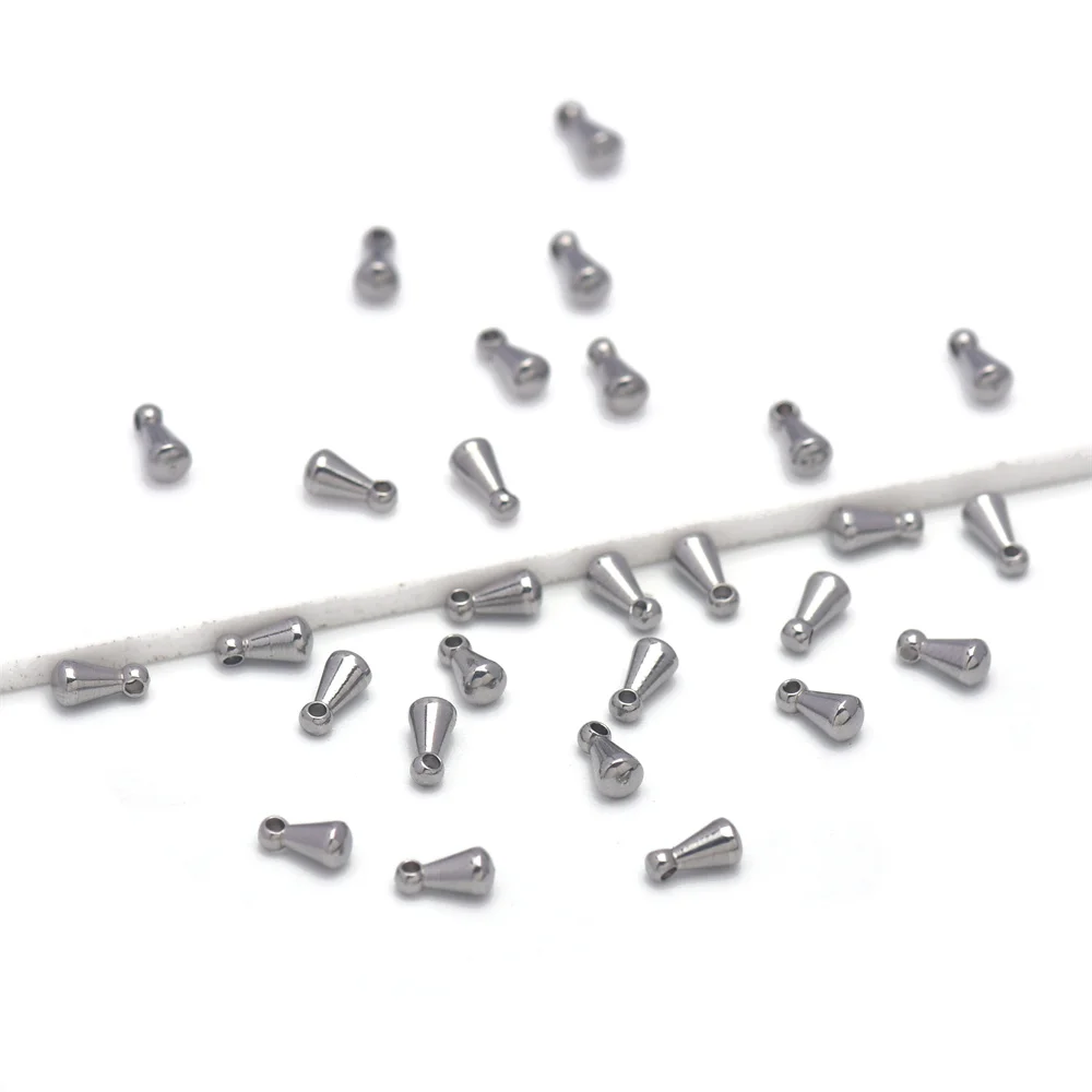 30 Stück 304 Edelstahl-Charms, Kettenverlängerung, Tropfen-Charms für Schmuckherstellung, Bastelzubehör, 6x3mm – Detail 12