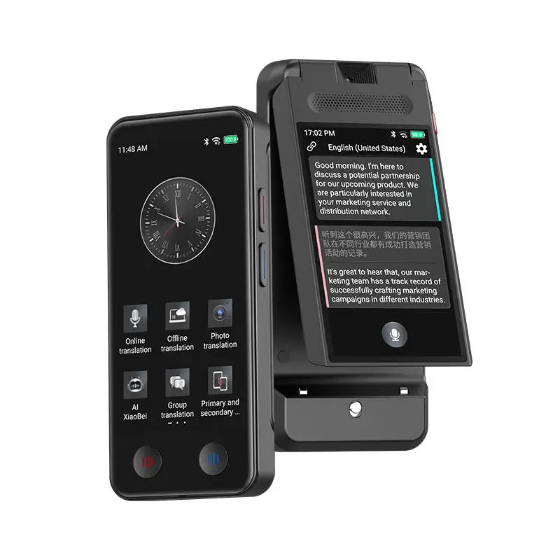 Dual-Screen Detachable Translator Simultaneous Interpreter Multi-Language Support AI Smart Translation Real-Time Conversation